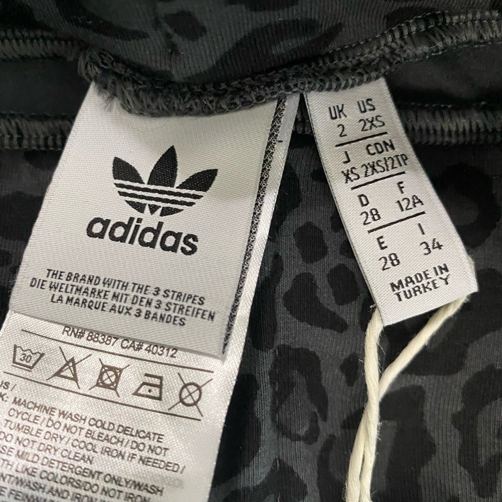 Adidas Leggings Women’s 2XS Multicolor Leopard Print Activewear Athletic New - Picture 2 of 5